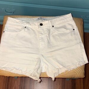 Just Black white denim shorts